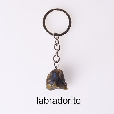 Olivenorma Unique Raw Crystal Raw Gemstone Keychain - Labradorite - image 48