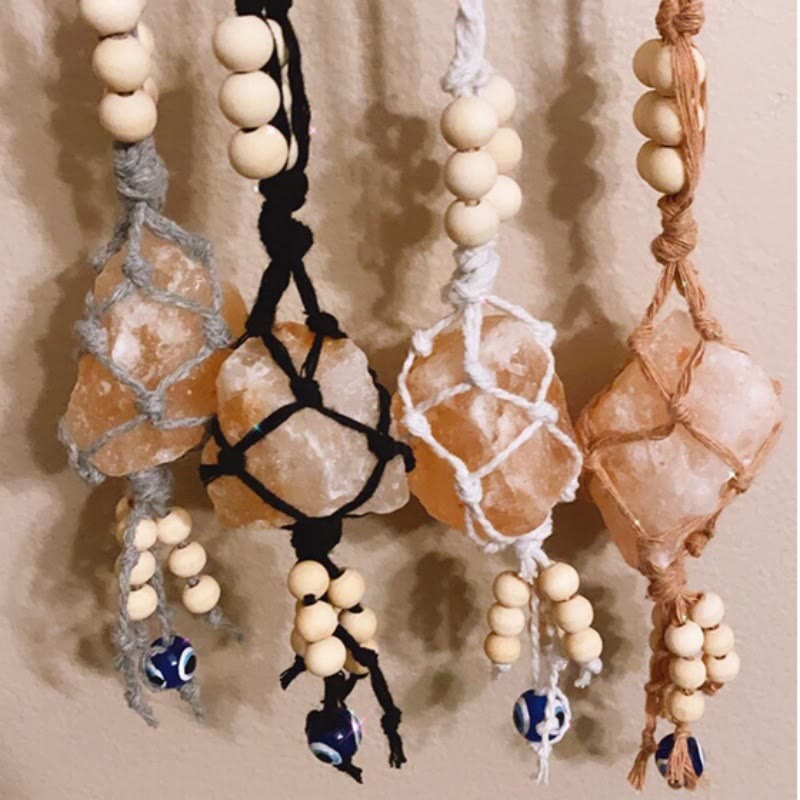 Olivenorma Colorful Macrame Rope Natural Crystal Pendant Keychain - image 9