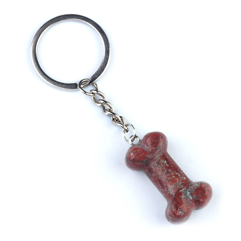 Olivenorma Vibrant Color Natural Crystal Bone Shaped Keychain - image 1