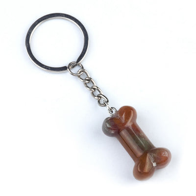 Olivenorma Vibrant Color Natural Crystal Bone Shaped Keychain - India Agate - image 8