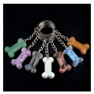 Olivenorma Vibrant Color Natural Crystal Bone Shaped Keychain - image 45
