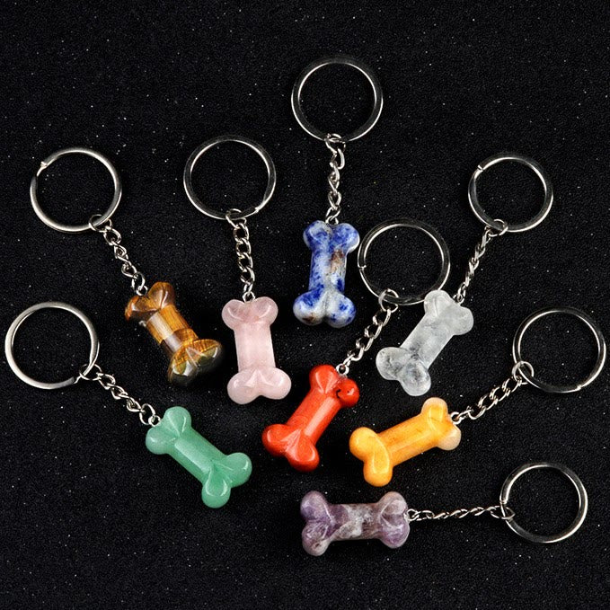 Olivenorma Vibrant Color Natural Crystal Bone Shaped Keychain - image 46