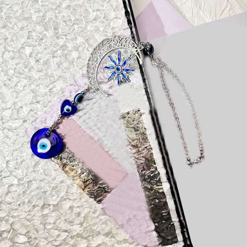 Olivenorma Celestial Themed Evil Eye Keychain with Moon, Sun & Heart - image 4