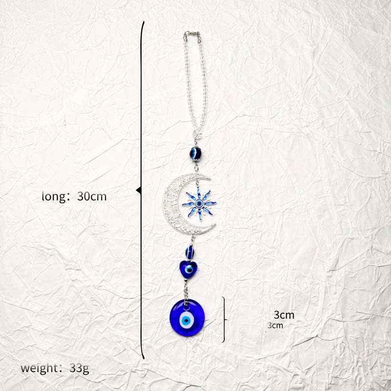 Olivenorma Celestial Themed Evil Eye Keychain with Moon, Sun & Heart - image 7