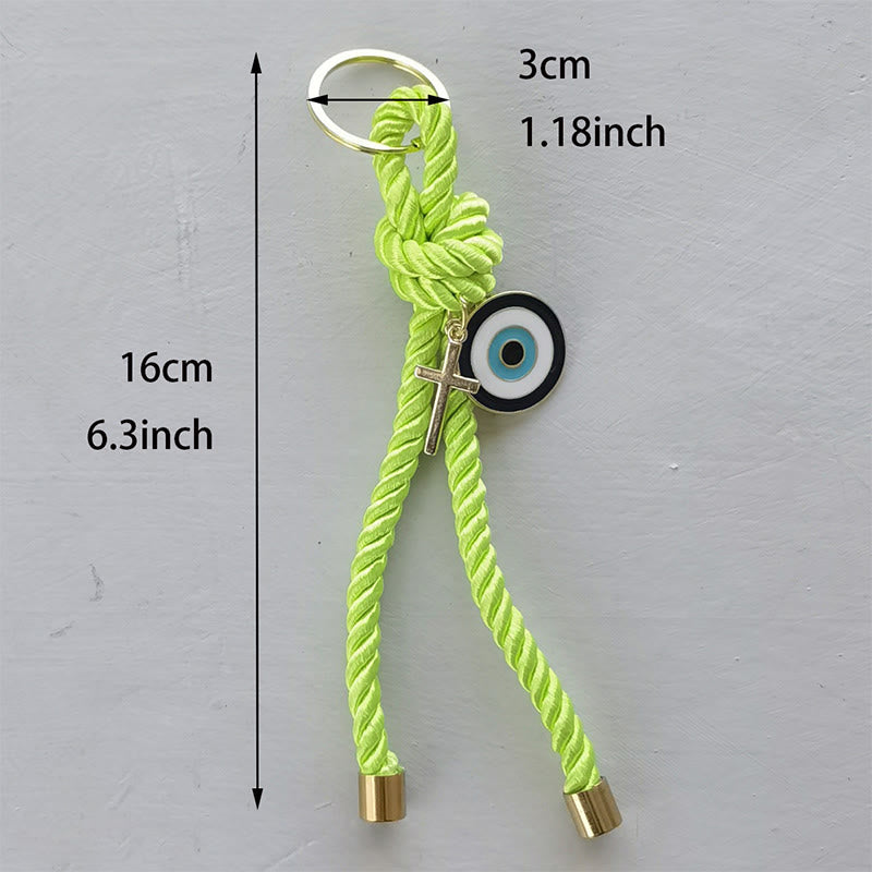 Olivenorma Multi - Color Twisted Rope Evil Eye Keychain with Evil Eyes - image 3