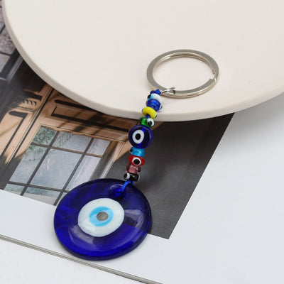 Olivenorma Vibrant Blue Heart Evil Eye Keychain with Multiple Charms - image 2