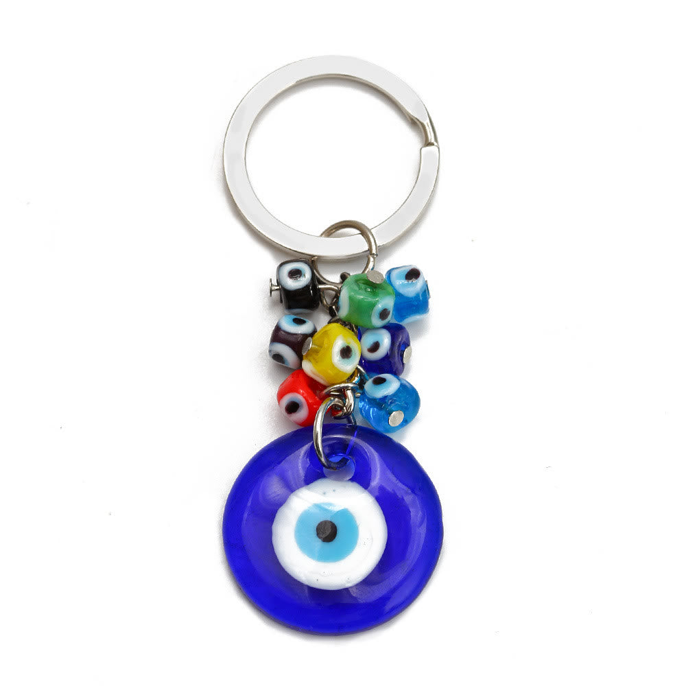 Olivenorma Vibrant Blue Heart Evil Eye Keychain with Multiple Charms - B - image 8