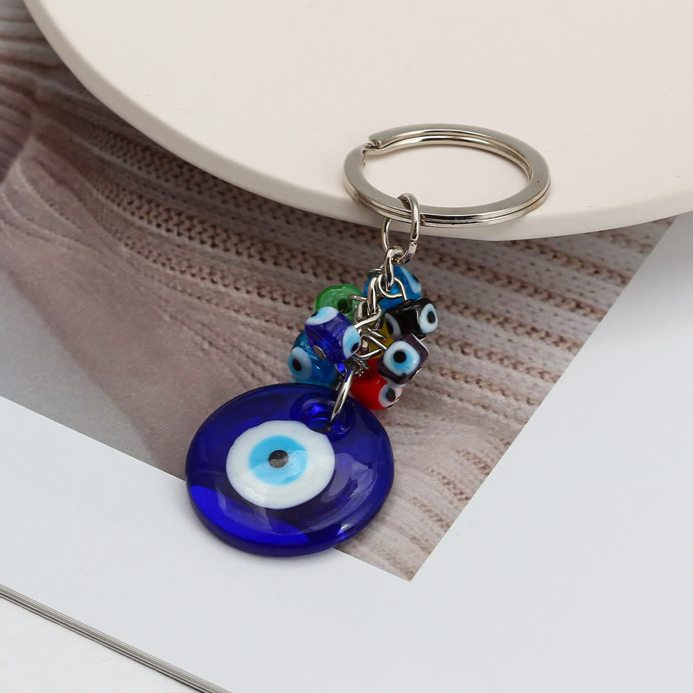 Olivenorma Vibrant Blue Heart Evil Eye Keychain with Multiple Charms - image 4