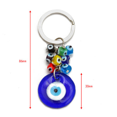 Olivenorma Vibrant Blue Heart Evil Eye Keychain with Multiple Charms - image 9