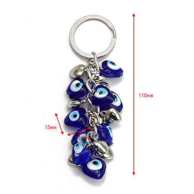 Olivenorma Vibrant Blue Heart Evil Eye Keychain with Multiple Charms - image 12
