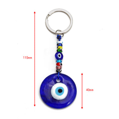 Olivenorma Vibrant Blue Heart Evil Eye Keychain with Multiple Charms - image 5
