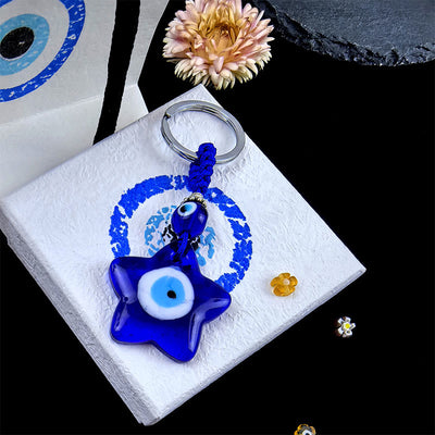 Olivenorma Protective Two-Colored Evil Eye Keychain - Assorted Shapes - Star - image 16