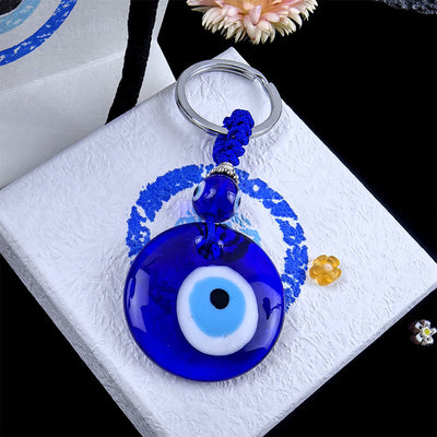 Olivenorma Protective Two-Colored Evil Eye Keychain - Assorted Shapes - Circle - image 4