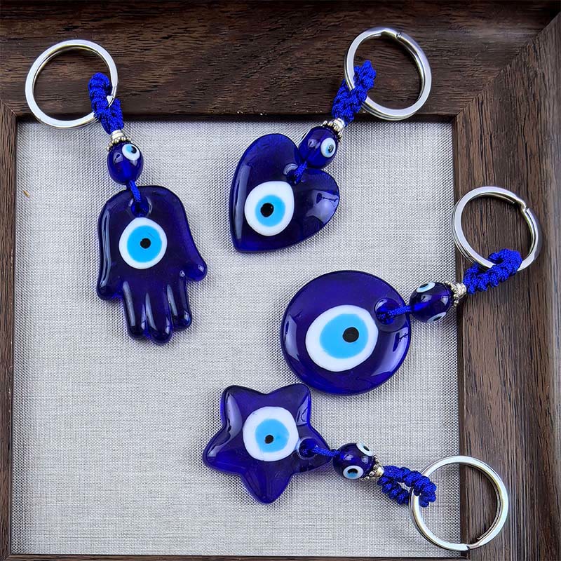 Olivenorma Protective Two-Colored Evil Eye Keychain - Assorted Shapes - image 20