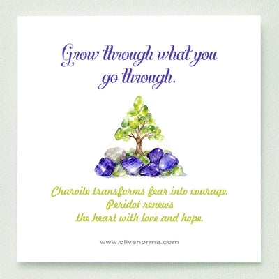 Olivenorma Tree of Harmony-Charoite & Peridot Orgone Pyramid - image 1