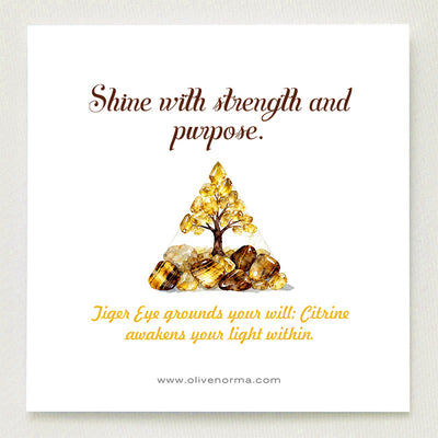 Olivenorma Golden Harmony Tiger Eye & Citrine Tree of Life Orgone Pyramid - image 1