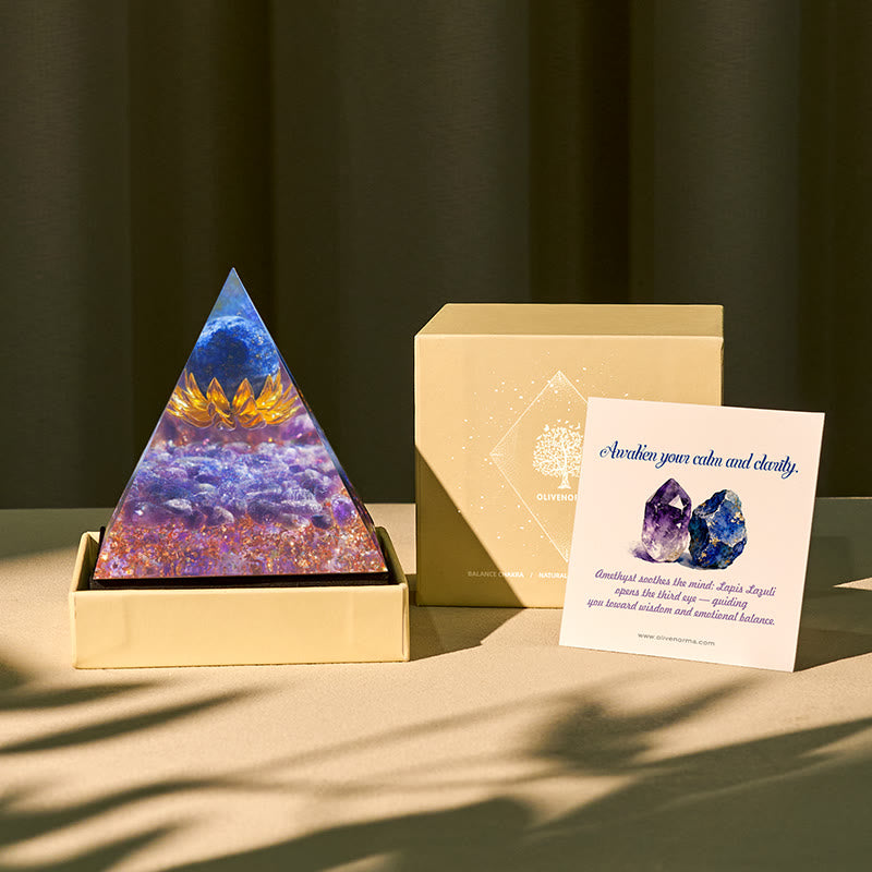 Olivenorma Inner Vision Lotus Orgone Pyramid - 10*10cm (With Card) - YES PLEASE $8 - image 0
