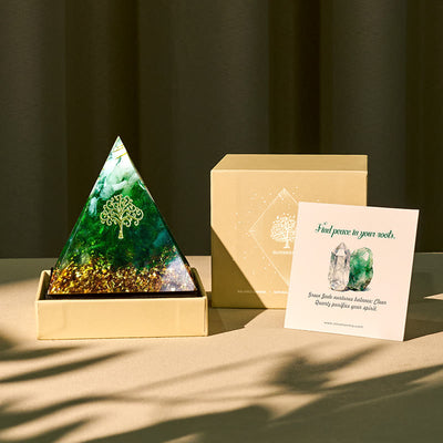 Olivenorma Heart of Nature Green Jade & Clear Quartz Orgone Pyramid - 10*10cm (With Card) - YES PLEASE $8 - image 0
