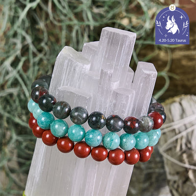 Olivenorma Taurus - Apr 20 - May 20 - Zodiac Astrology Crystal Bracelet Set - Taurus Bracelet Set - 10mm - image 0