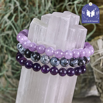 Olivenorma Pisces - Feb 19 - Mar 20 - Zodiac Astrology Crystal Bracelet Set - Pisces Bracelet Set - 10mm - image 0