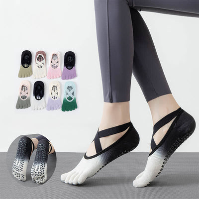 Olivenorma Five Toe Gradient Non-Slip Grips Straps Yoga Socks - image 7
