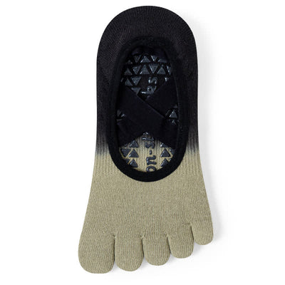 Olivenorma Five Toe Gradient Non-Slip Grips Straps Yoga Socks - Green & Black - 8Pairs(Same color) - image 9