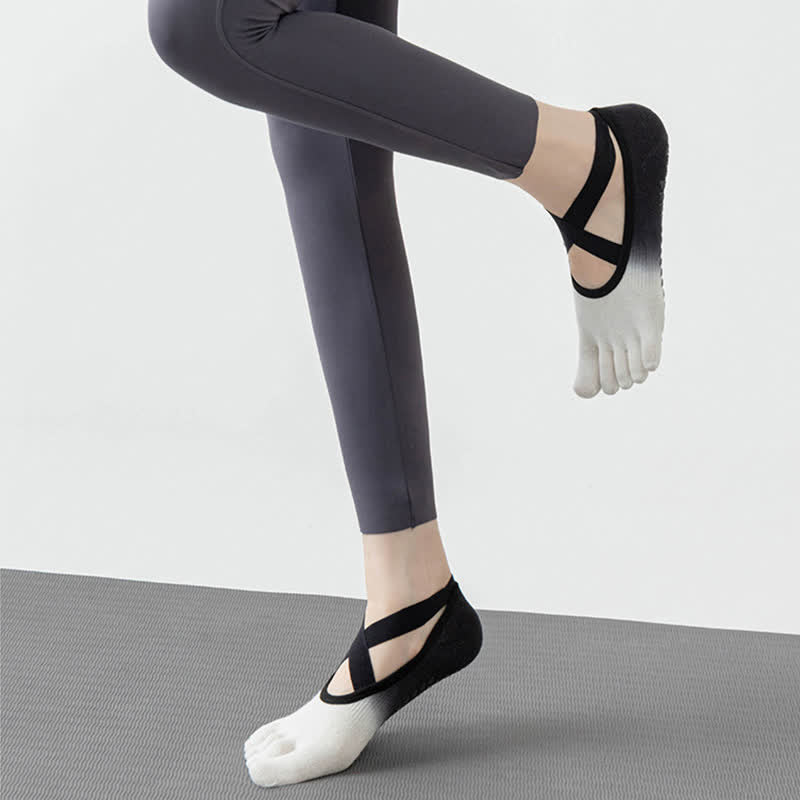 Olivenorma Five Toe Gradient Non-Slip Grips Straps Yoga Socks - image 3