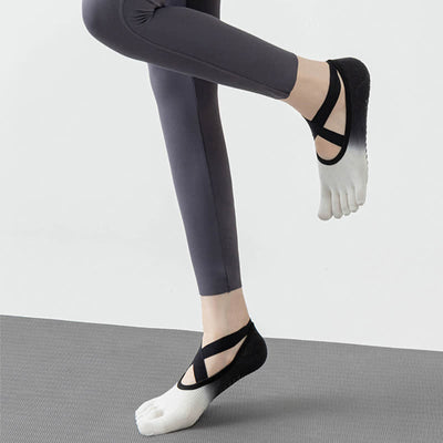 Olivenorma Five Toe Gradient Non-Slip Grips Straps Yoga Socks - image 3