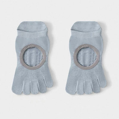 Olivenorma Five Toe Non-Slip Open-Top Yoga Socks - Blue - 6Pairs - image 2