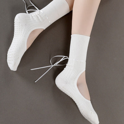 Olivenorma Ribbon Drawstring Non-Slip Backless Fitness Yoga Socks - image 12