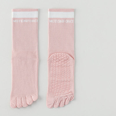 Olivenorma Breathable Five-Toe Non-Slip Silicone Grip Mid-Calf Yoga Socks - Pink - 7pairs - image 2