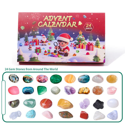 Olivenorma  24 Days of Natural Raw Gemstone Surprises 2025 Crystal Advent Calendar - 24 Pieces Polished Stone - image 4