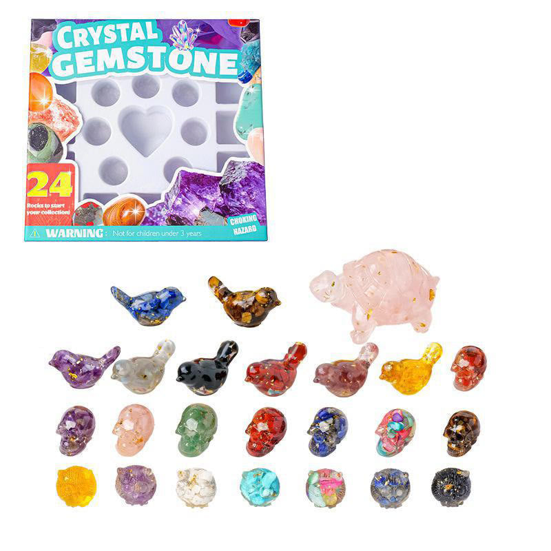 Olivenorma Resin Series 2025 Crystal Advent Calendar - Resin Bird &Turtle &Owl & Skull - image 1