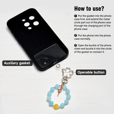 Olivenorma Aquamarine & Citrine Keychain Crystal Phone Strap - image 4