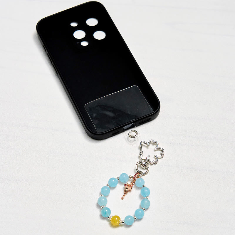 Olivenorma Aquamarine & Citrine Keychain Crystal Phone Strap - image 3