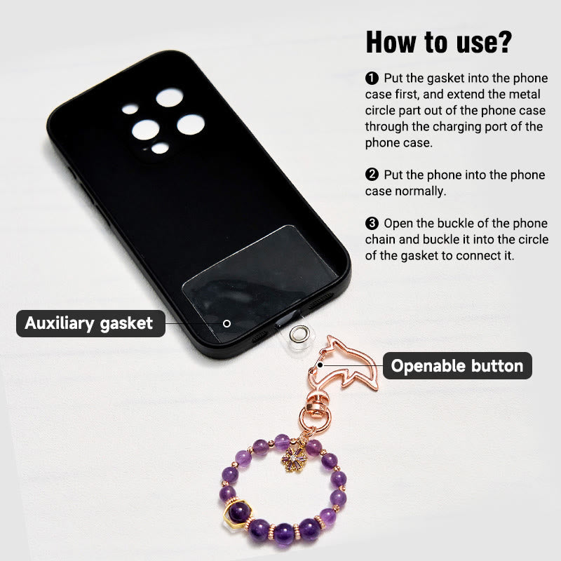 Olivenorma Amethyst Keychain Crystal Phone Strap - image 3