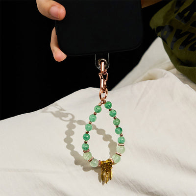 Olivenorma Green Rutilated Quartz Keychain Crystal Phone Strap - image 3