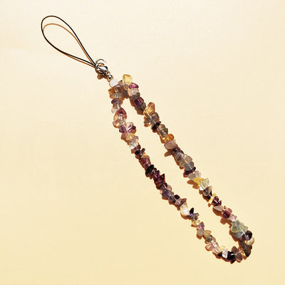 Olivenorma Natural Crystal Mix Gemstone Keychain Phone Strap - Fluorite - image 14