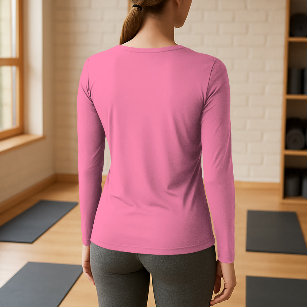 Olivenorma I'm Just Here for Savasana Long Sleeve V-Neck T-Shirt - image 2