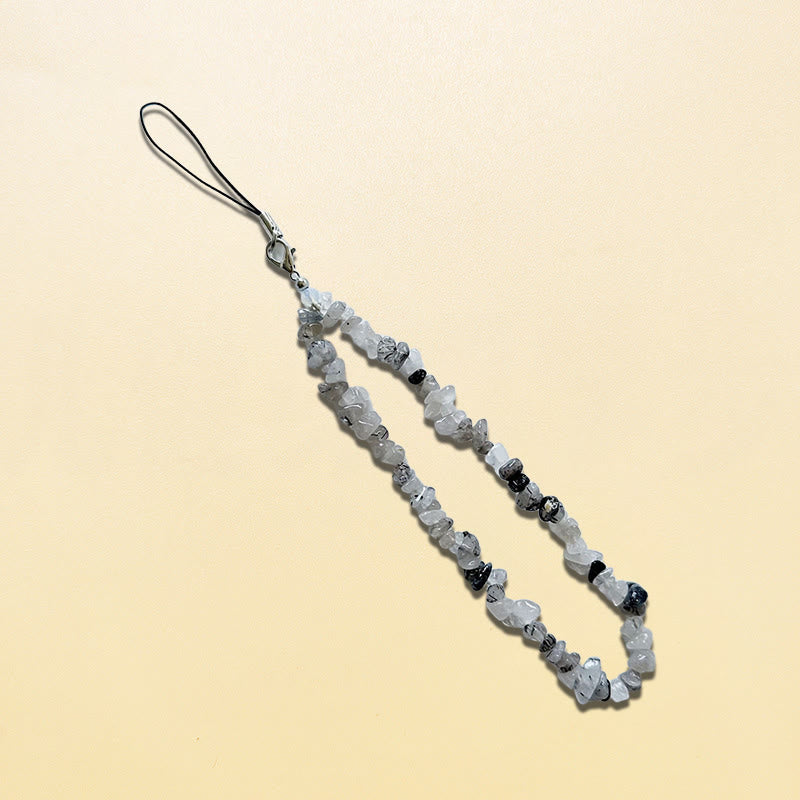 Olivenorma Natural Crystal Mix Gemstone Keychain Phone Strap - Black Rutilated Quartz - image 16