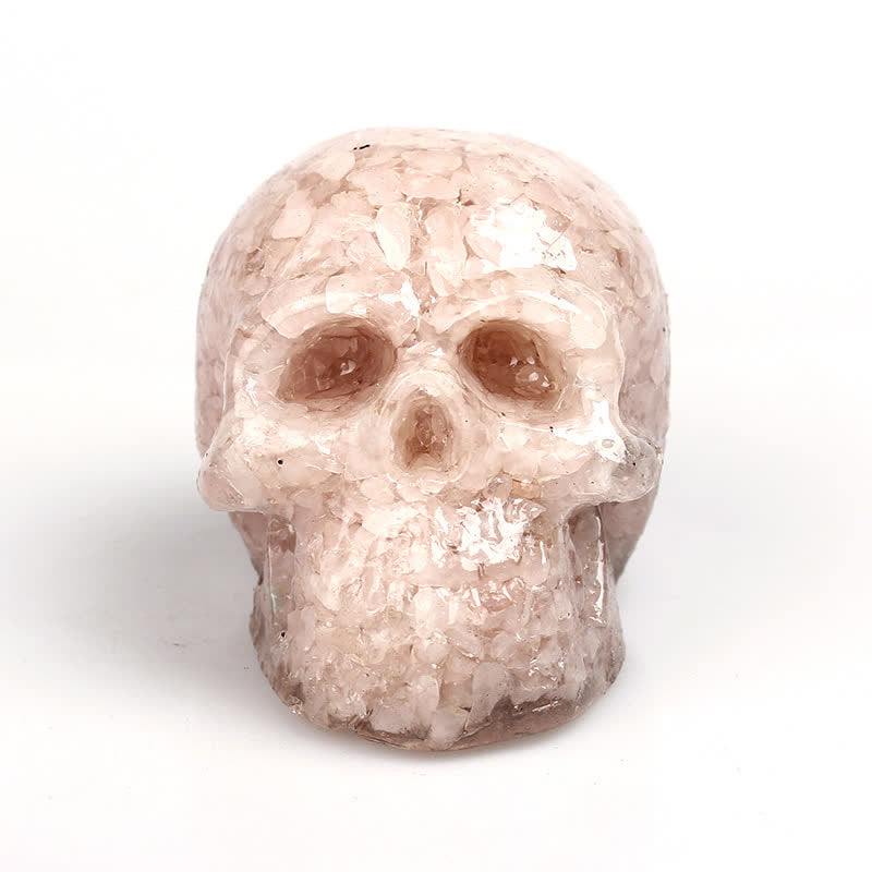 Olivenorma Natural Crystal Skull Gemstone Decoration