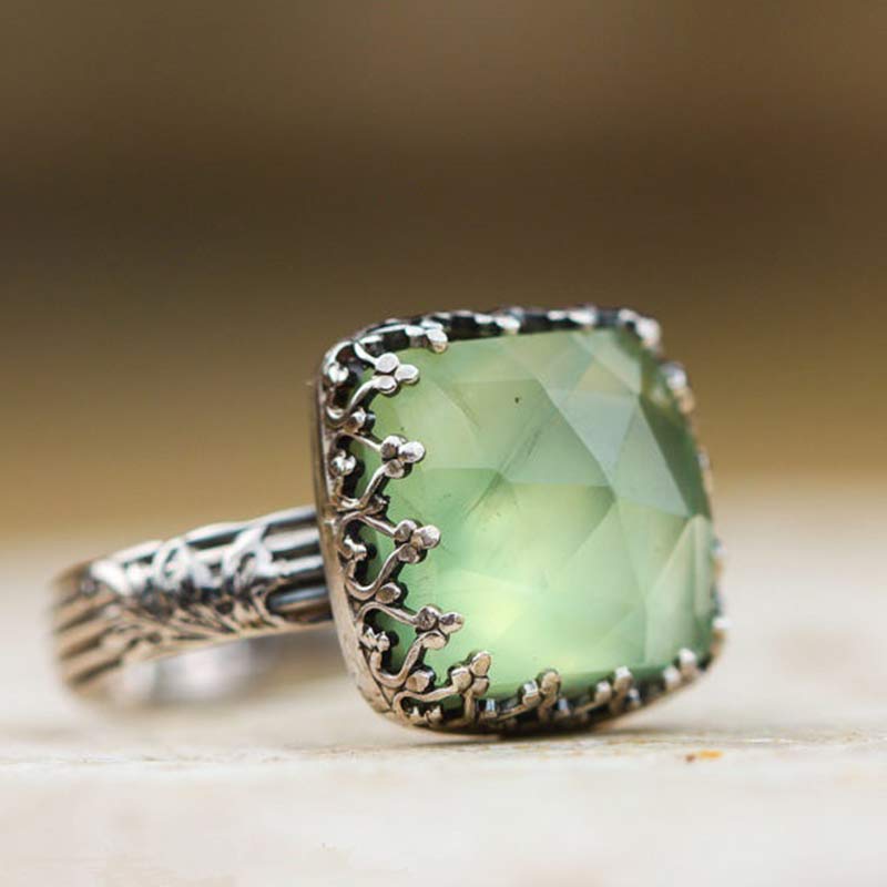 Olivenorma The Goddess Energy Green Moonstone Ring