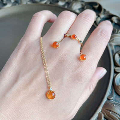 Olivenorma Natural Yellow Agate Jewelry Set