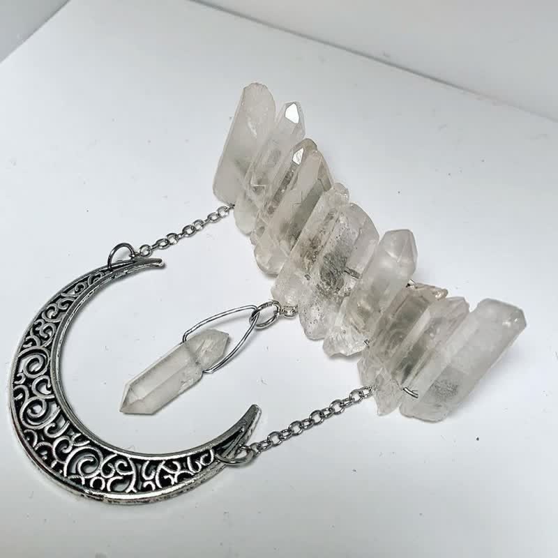 Olivenorma Clear Crystal Cresent Moon Hairpin