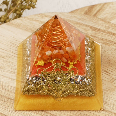 Olivenorma Sun Stone Metatron's Cube Orgone Pyramid