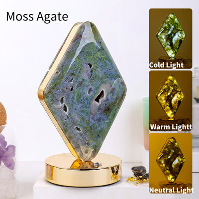 Olivenorma Natural Crystal Stone Table Night Lamp Gemstone Decoration