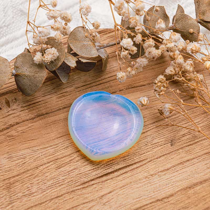 Olivenorma Opalite Healing Heart Worry Stone