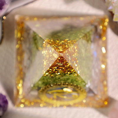 Olivenorma Prehnite Moonstone Eye Of Horus Orgone Pyramid