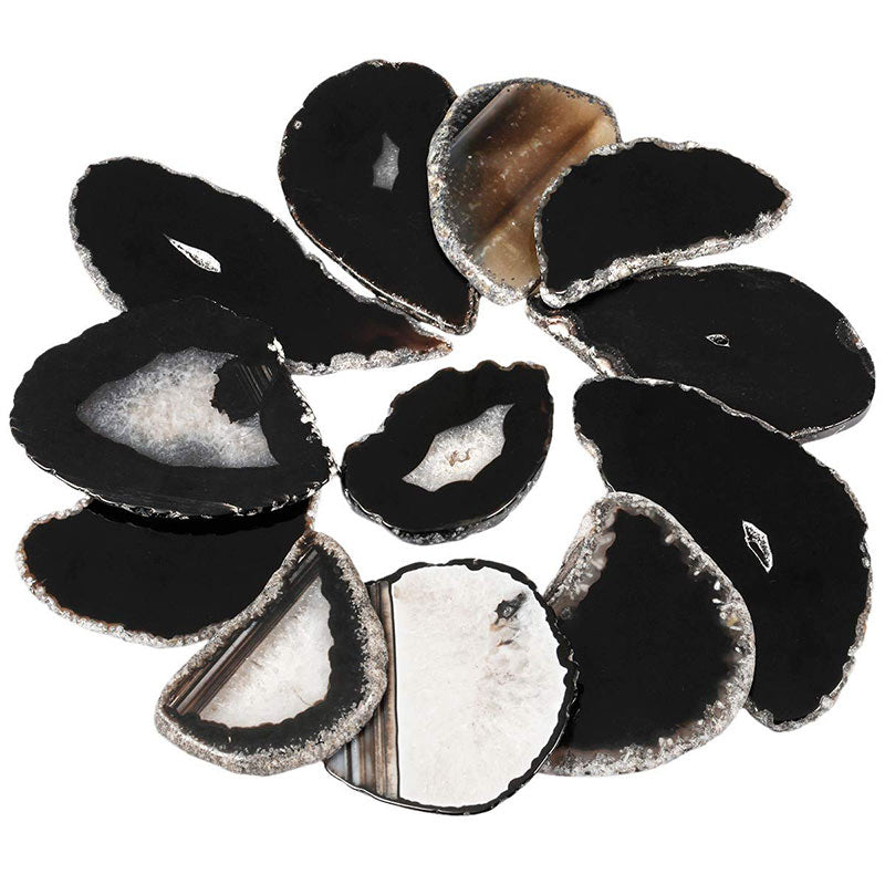 Olivenorma Natural Sliced Agate Gemstone Decoration