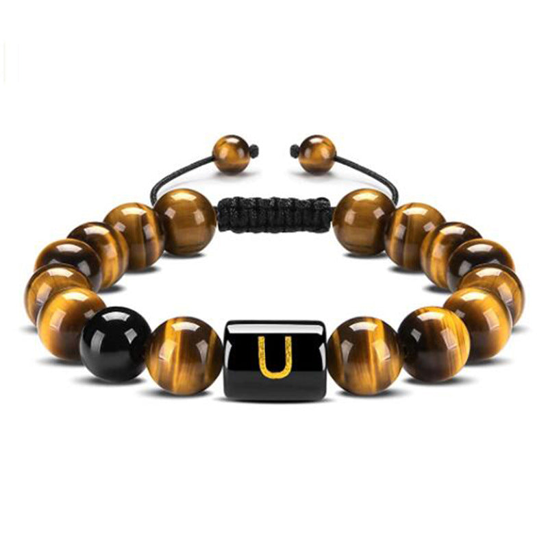 Tiger Eye Letter Protection Bracelet